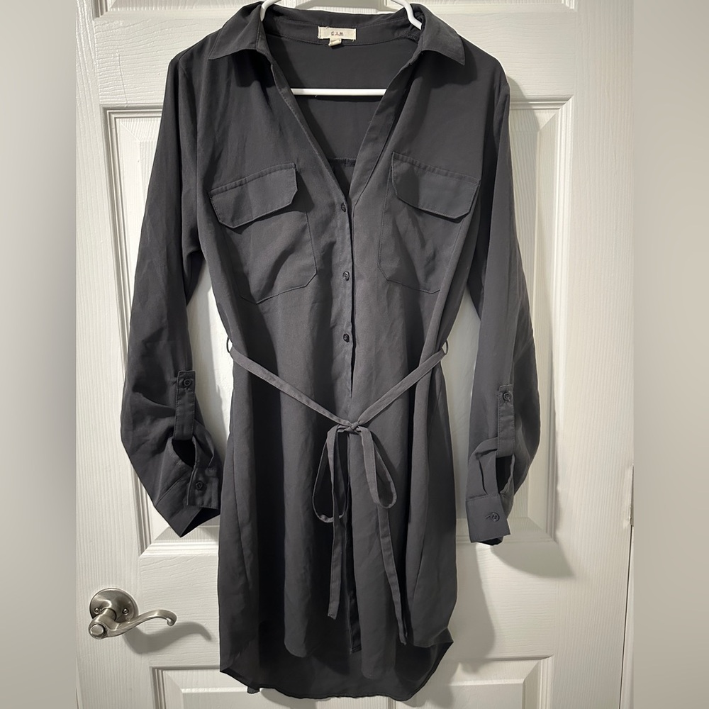 Grey Shirt Dress - image 1